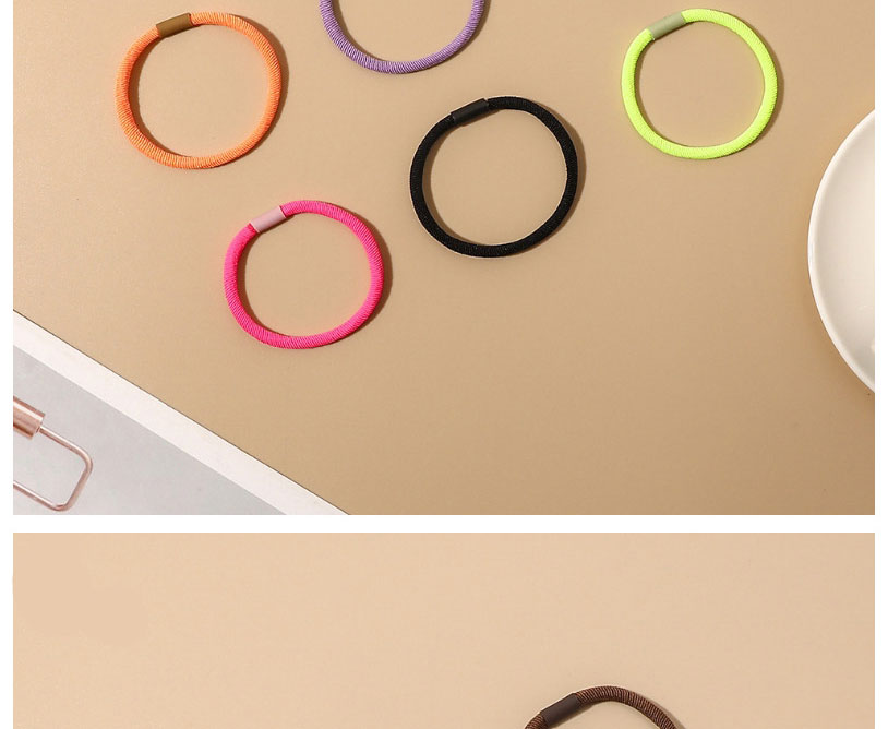 Fashion Fluorescent Yellow Threaded Leather Buckle Hair Rope,Hair Ring