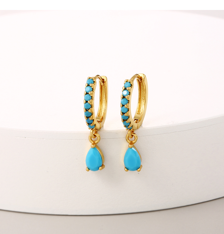 Fashion Blue Copper Resin Drop Earrings,Earrings