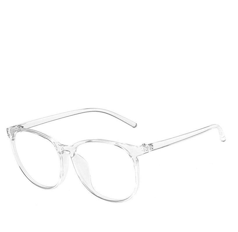 Fashion Transparent White Pc Square Large Frame Flat Glasses Frame,Fashion Glasses