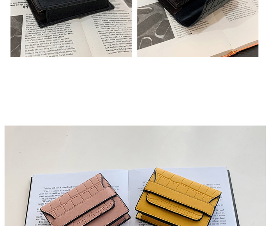 Fashion Black Bark Pattern Multi-card Card Holder,Wallet