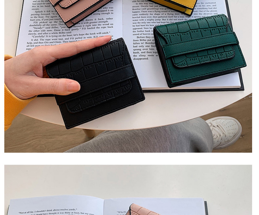 Fashion Yellow Bark Pattern Multi-card Card Holder,Wallet