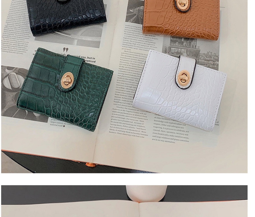 Fashion Dark Green Headline Embossed Lacquered Card Holder,Wallet