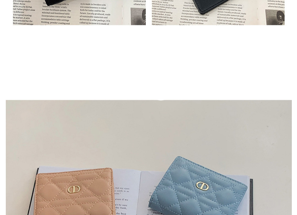 Fashion Khaki Pu Embroidered Thread Two-fold Wallet,Wallet