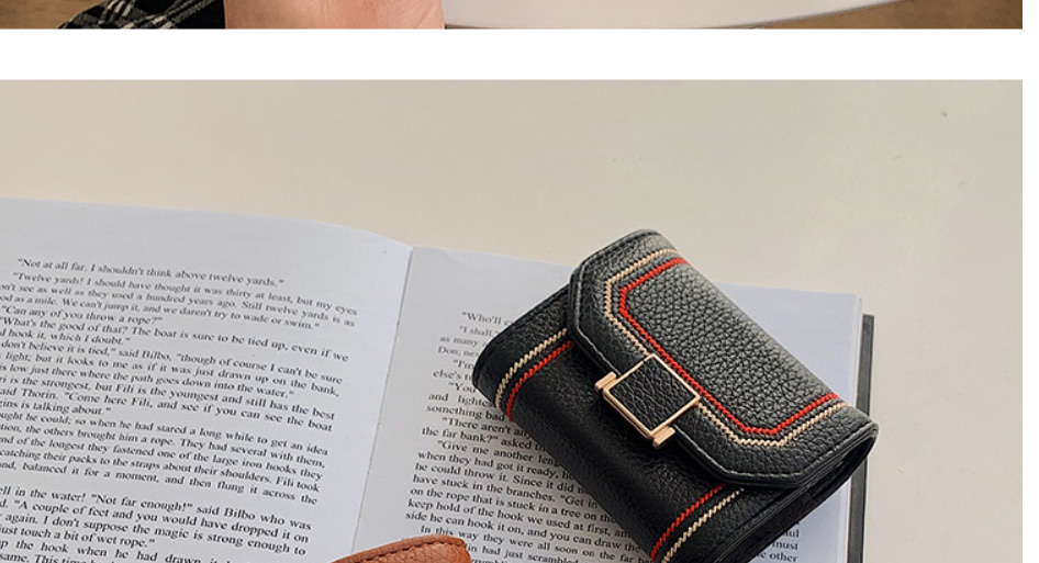 Fashion Black Pu Leather Car Stitching Card Holder,Wallet