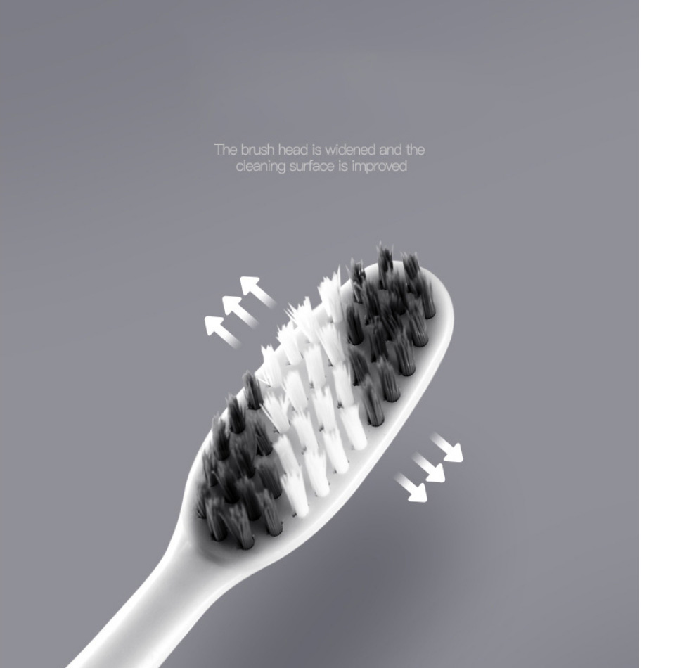 Fashion Black And White-8 Packs Nano Soft Toothbrush For Tongue Scraping,Household goods