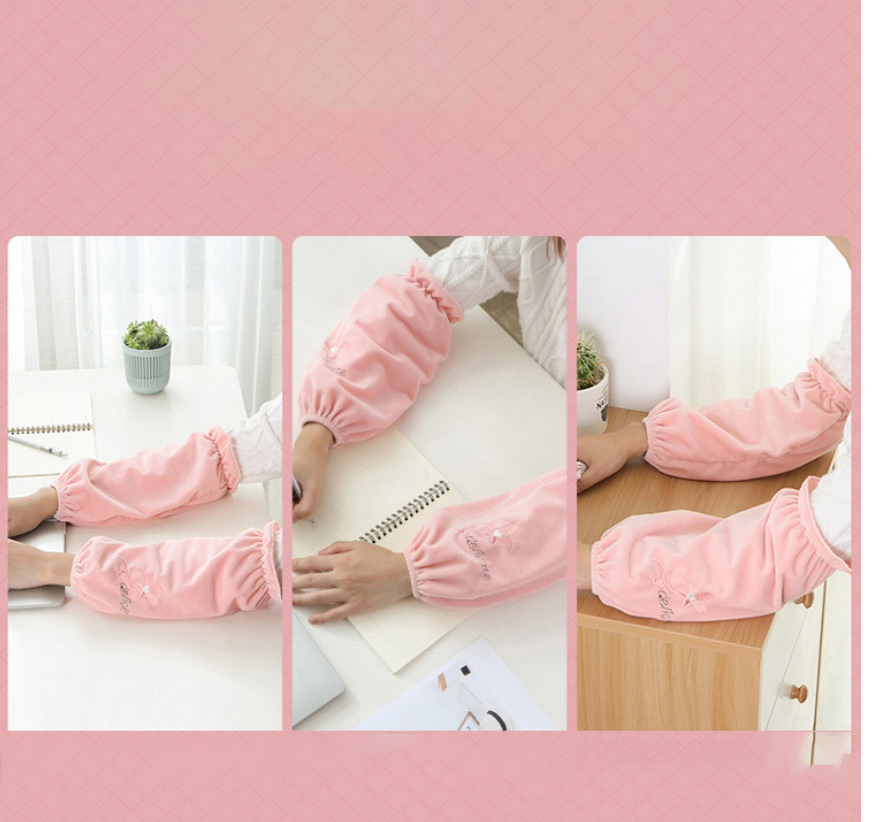 Fashion Pink Anti-dirty And Wear-resistant Crystal Velvet Sleeves,Household goods