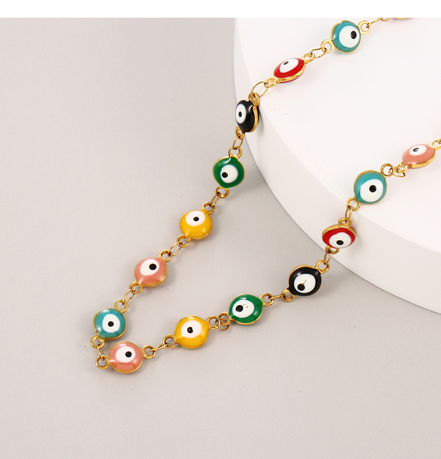 Fashion Color-2 Titanium Steel Dripping Eyes Love Heart Necklace,Necklaces