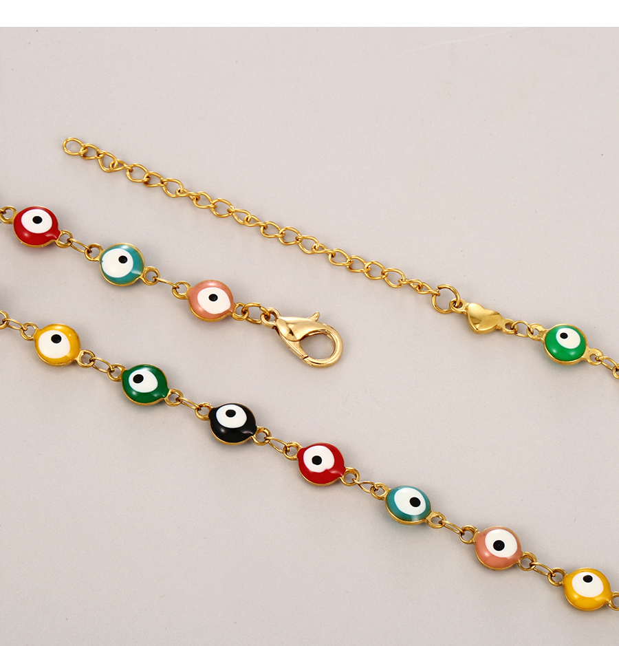 Fashion Color Titanium Steel Dripping Eyes Necklace,Necklaces