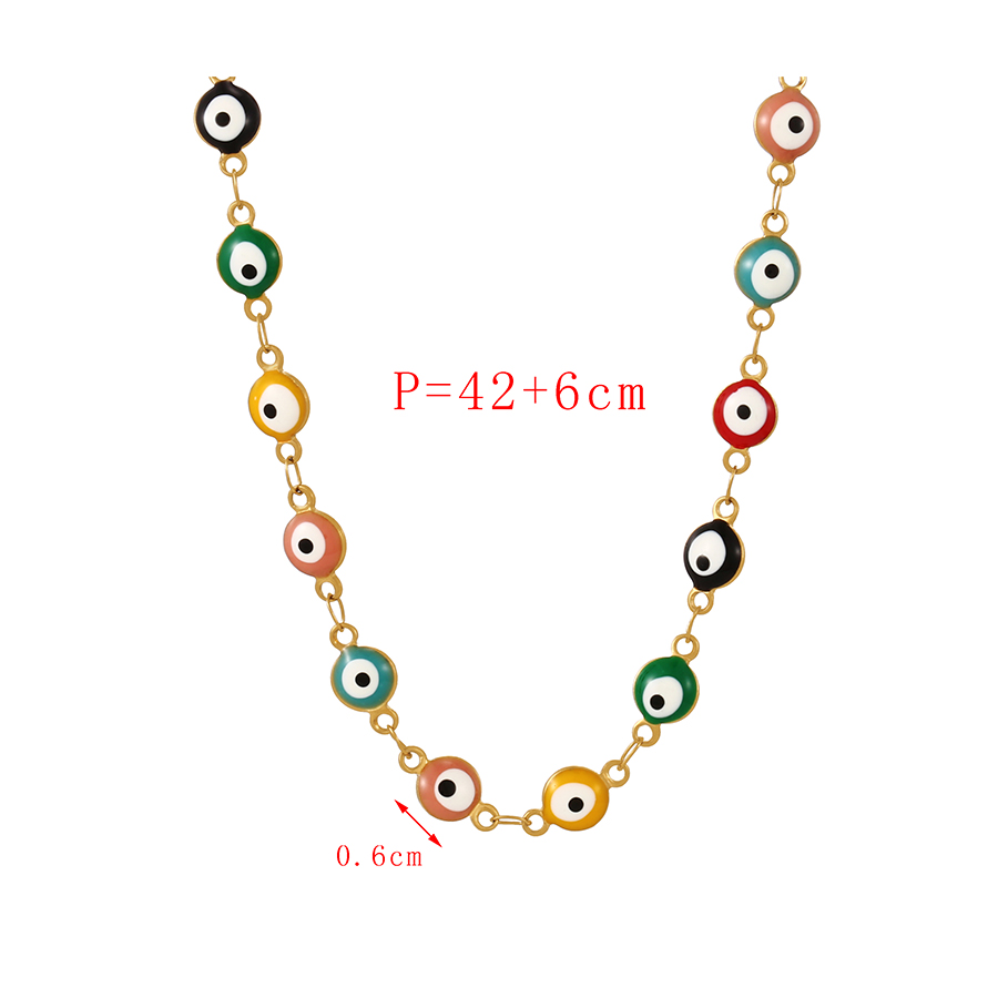 Fashion Color Titanium Steel Dripping Eyes Necklace,Necklaces