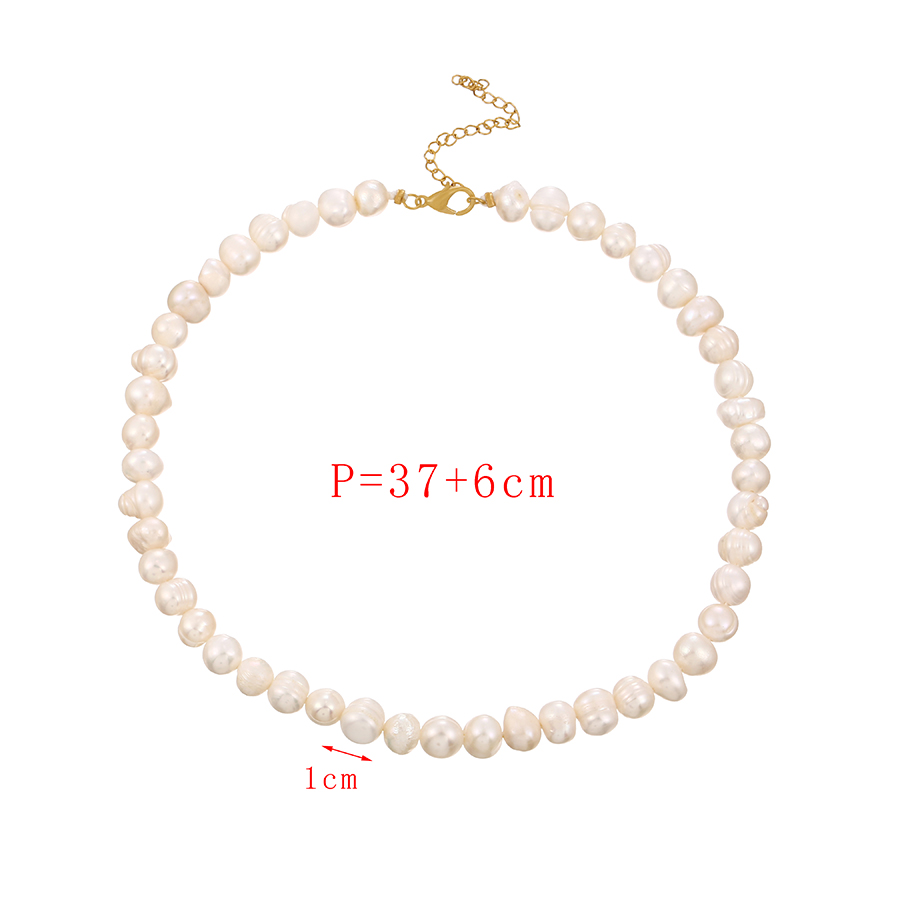 Fashion Milky White-2 Irregular Pearl Beaded Necklace,Beaded Necklaces