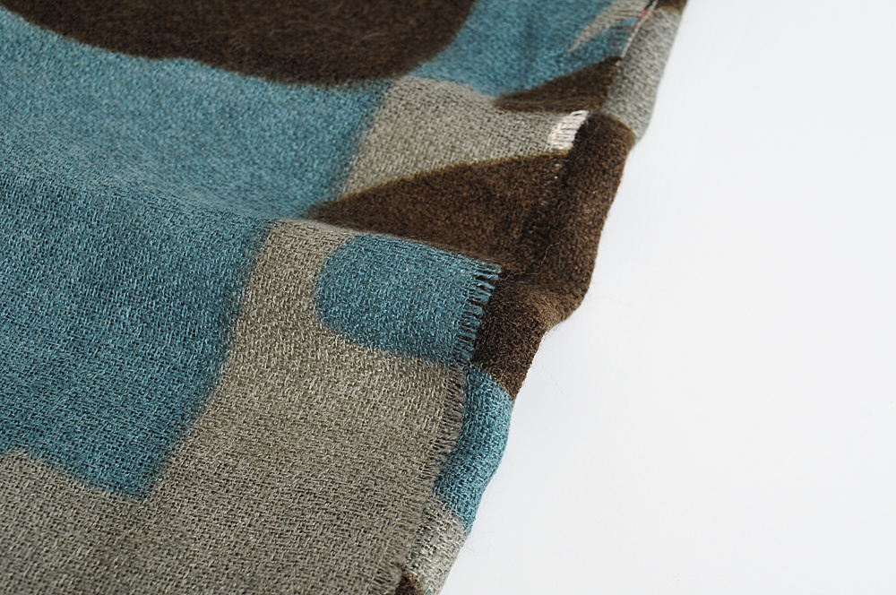 Fashion Blue Series Geometric Print Cashmere Scarf,knitting Wool Scaves