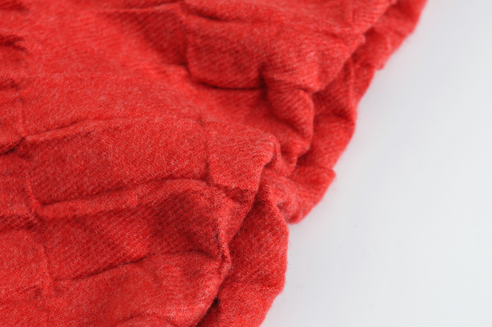 Fashion Red + Wine Red Gradient Gradient Crumpled Cashmere Fringed Scarf,knitting Wool Scaves