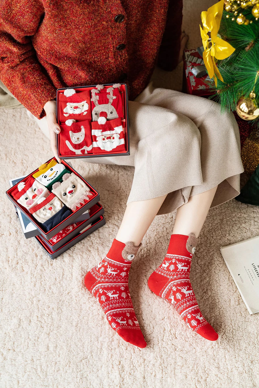 Fashion E Cotton Christmas Socks Set,Fashion Socks