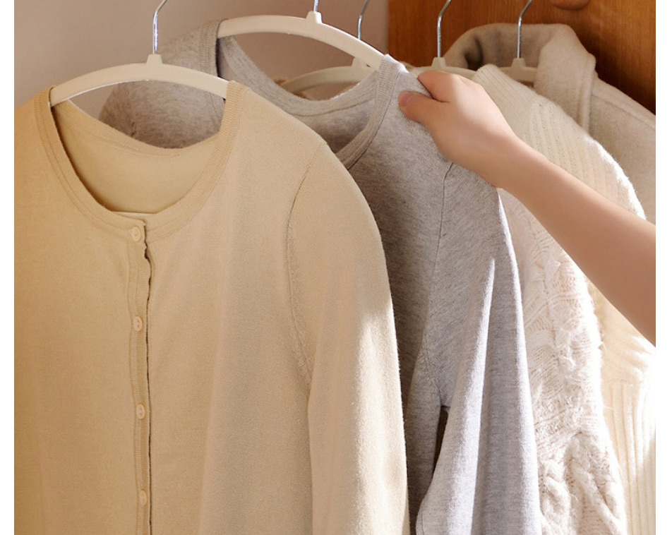 Fashion Beige Flocking Household Non-slip Non-marking Hanger,Household goods