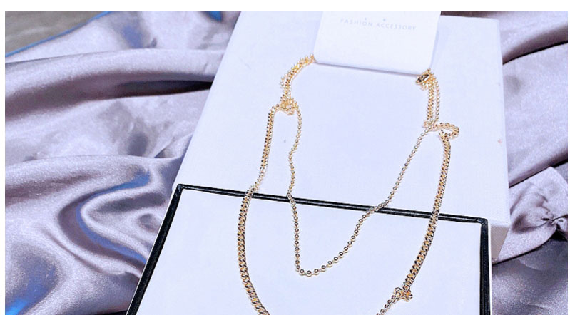 Fashion Gold Pure Copper Letter Square Brand Camellia Double Necklace,Necklaces