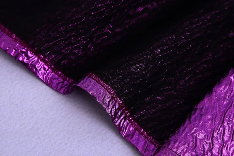 Fashion Purple Shiny Culottes With Bow,Shorts