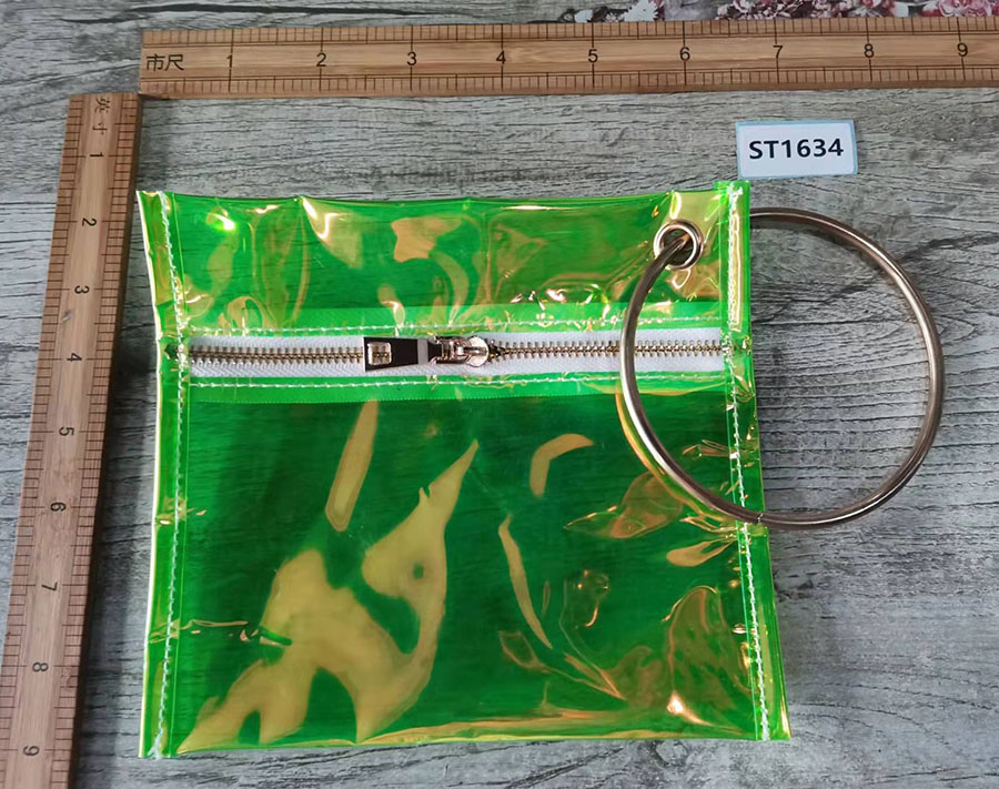 Fashion Green Pvc Zipper Clutch,Handbags