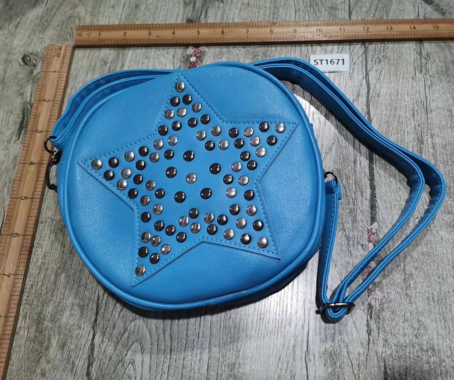 Fashion Blue Pu Rivet Pentagram Crossbody Bag,Shoulder bags