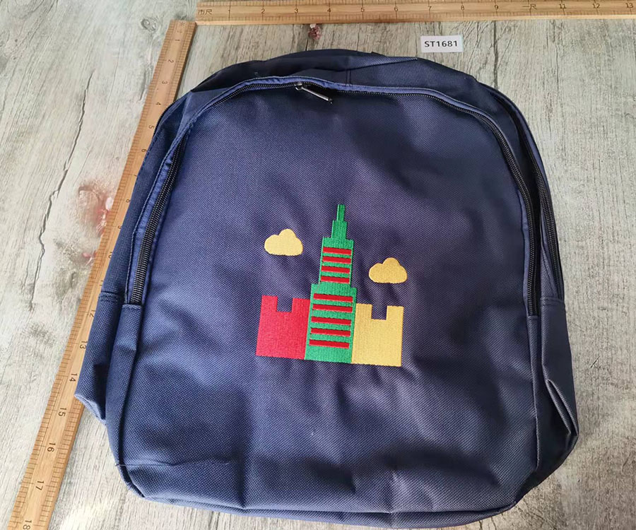 Fashion Blue Pu Geometric Embroidered Large Capacity Backpack,Backpack