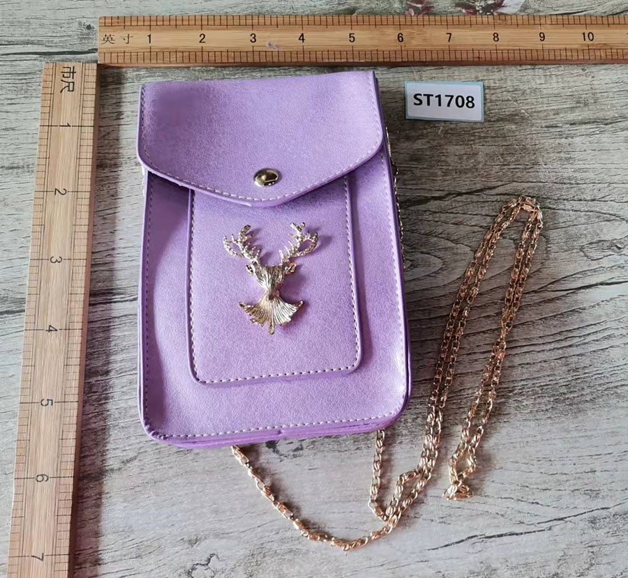 Fashion Purple Pu Antler Logo Flap Crossbody Bag,Shoulder bags