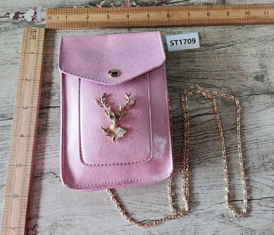 Fashion Pink Pu Antler Logo Flap Crossbody Bag,Shoulder bags