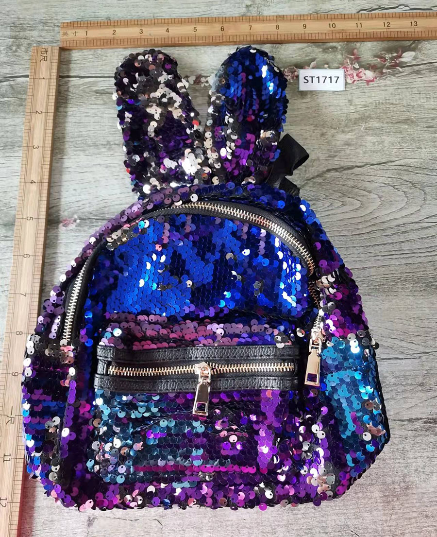Fashion Color Sequin Rabbit Ears Large Capacity Backpack,Backpack