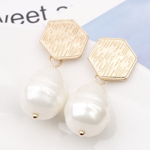 Fashion 5# Alloy Pearl Geometric Stud Earrings,Stud Earrings
