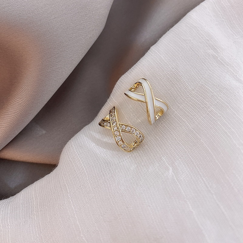 Fashion Gold Alloy Diamond Cross Stud Earrings,Stud Earrings