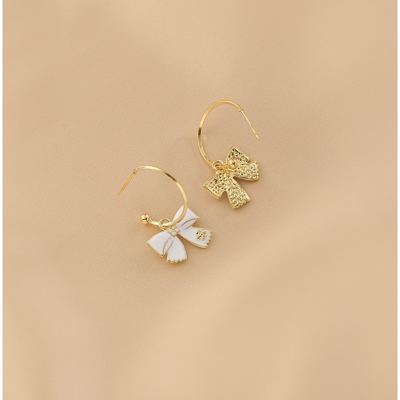 Fashion Gold Alloy Bow Earrings,Hoop Earrings