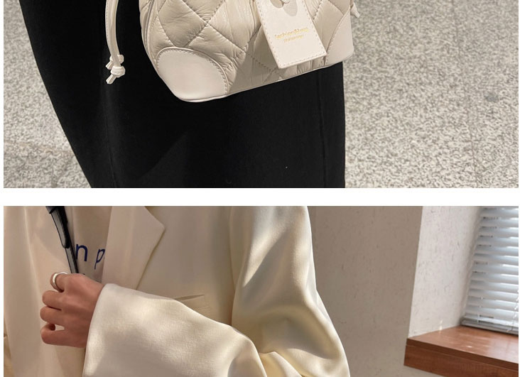 Fashion Off White Pu Large Capacity Rhombus Crossbody Bag,Shoulder bags