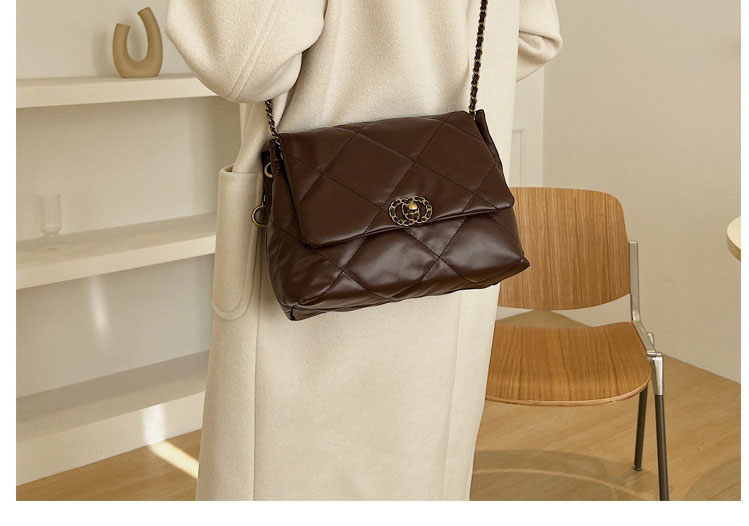 Fashion White Large Capacity Crossbody Bag With Rhombus Flap,Shoulder bags
