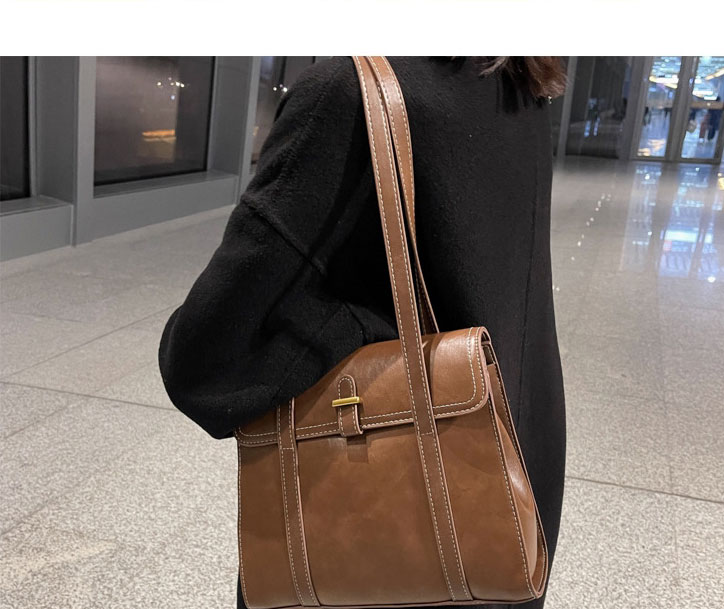 Fashion Brown Pu Large Capacity Shoulder Bag,Messenger bags