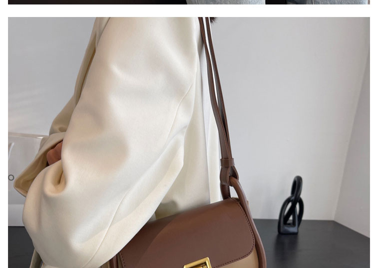 Fashion Khaki Pu Buckle Flap Crossbody Bag,Shoulder bags