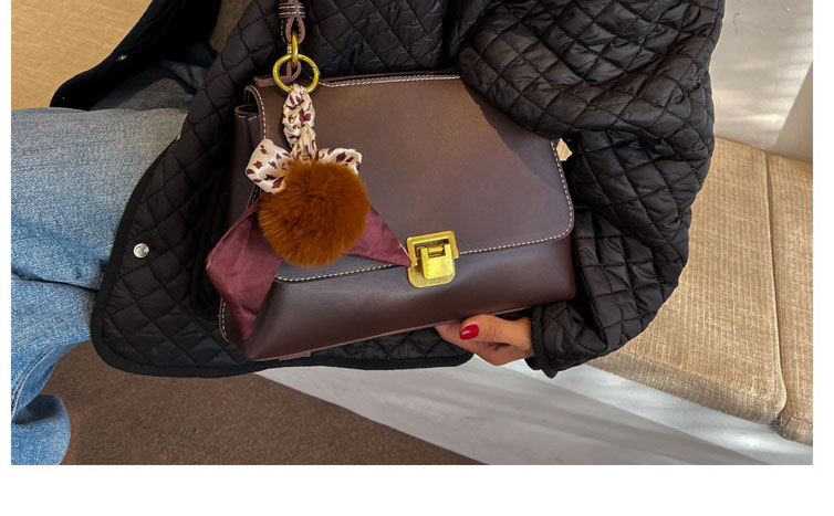 Fashion Brown Pu Large Capacity Lock Shoulder Bag,Messenger bags