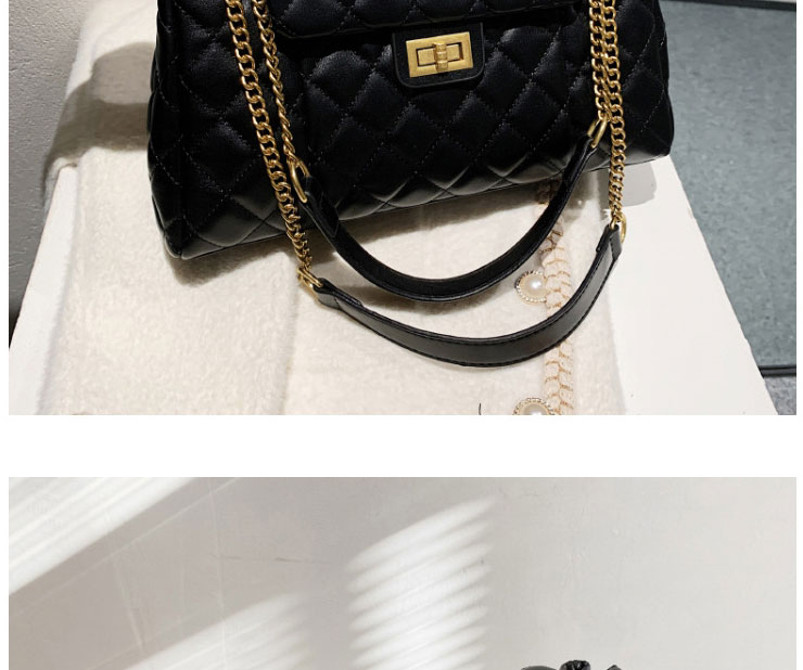 Fashion Black Pu Diamond Lock Crossbody Bag,Shoulder bags