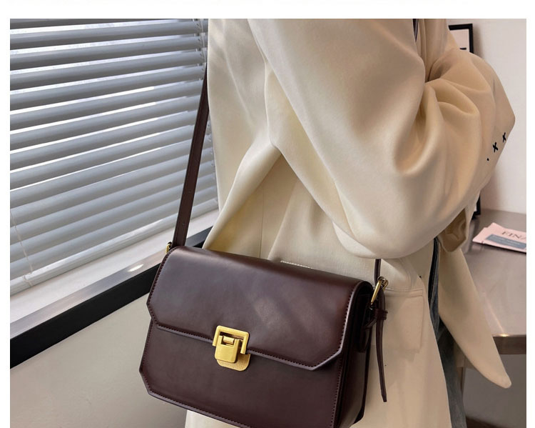 Fashion Brown Pu Buckle Flap Crossbody Bag,Shoulder bags