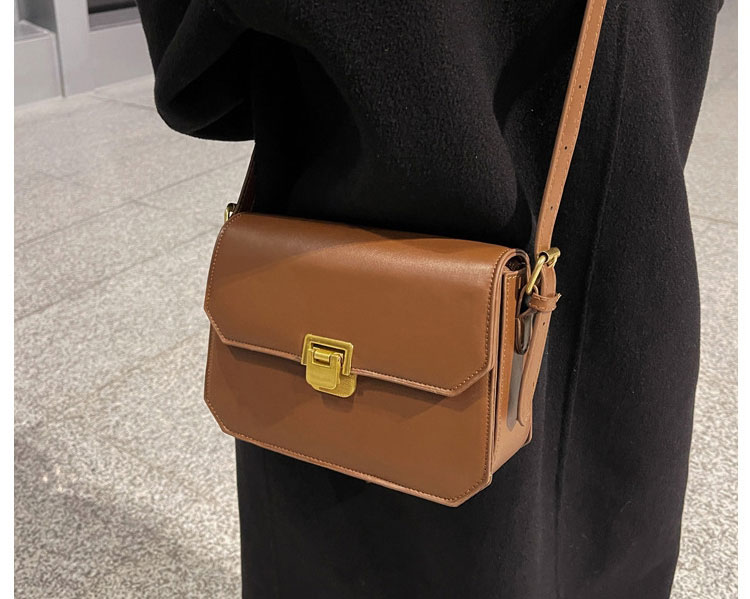 Fashion Brown Pu Buckle Flap Crossbody Bag,Shoulder bags