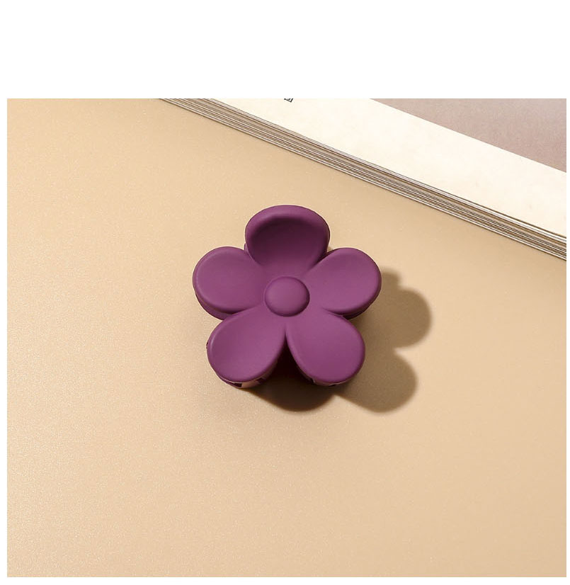 Fashion Deep Purple Frosted Five-petal Flower Small Catch,Hair Claws