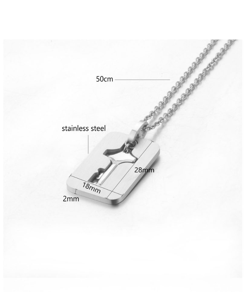 Fashion Eternal Cross Titanium Steel Love Lock Bracelet Key Set Necklace Set,Jewelry Set