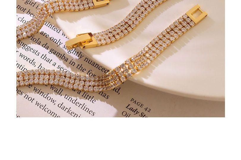 Fashion Gold Coloren Zircon Bracelet Titanium Steel Diamond Bracelet,Bracelets