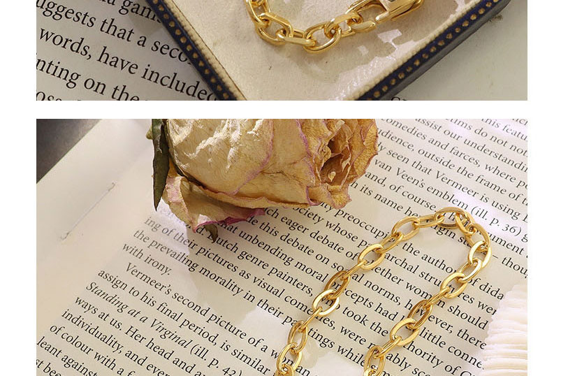 Fashion Gold Coloren Necklace-40cm Stainless Steel Inlaid Zirconium Geometric Necklace,Necklaces