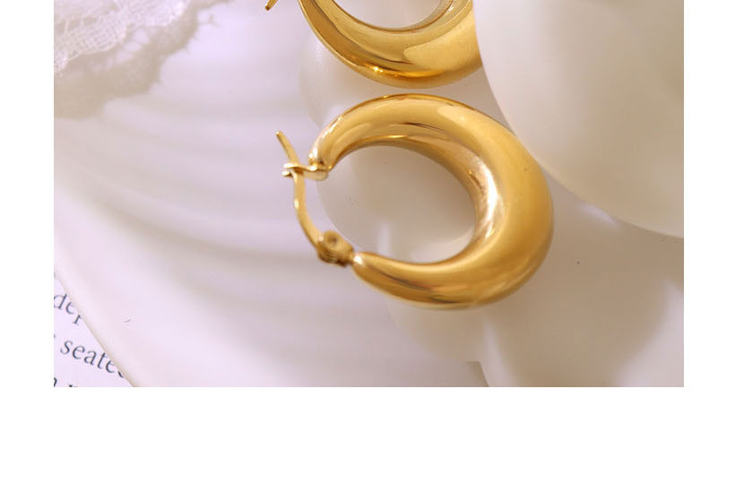 Fashion Pair Of Gold Color Small Earrings Titanium Steel Gold-plated U-shaped Earrings,Earrings