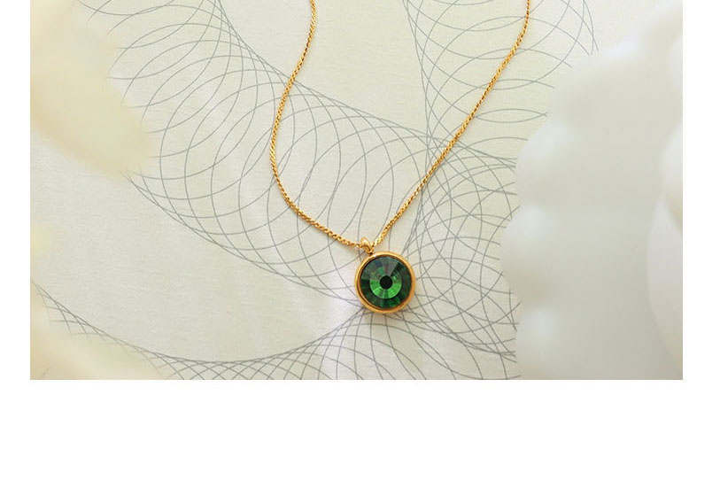 Fashion Rose Necklace-40+5cm Titanium Steel Gold-plated And Zirconium Geometric Necklace,Necklaces