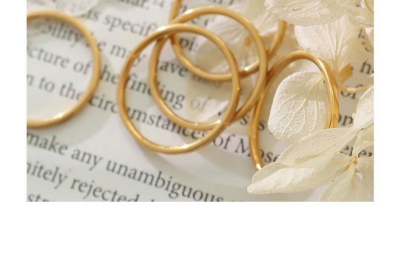 Fashion Rose Gold Color Ring Titanium Steel Gold-plated Plain Ring Ring Set,Jewelry Set