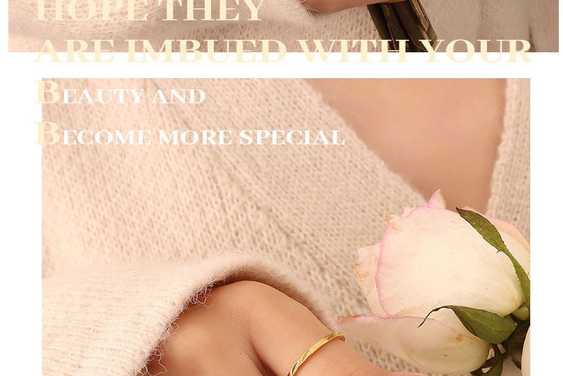 Fashion Rose Gold Color Ring Titanium Steel Gold-plated Plain Ring Ring Set,Jewelry Set