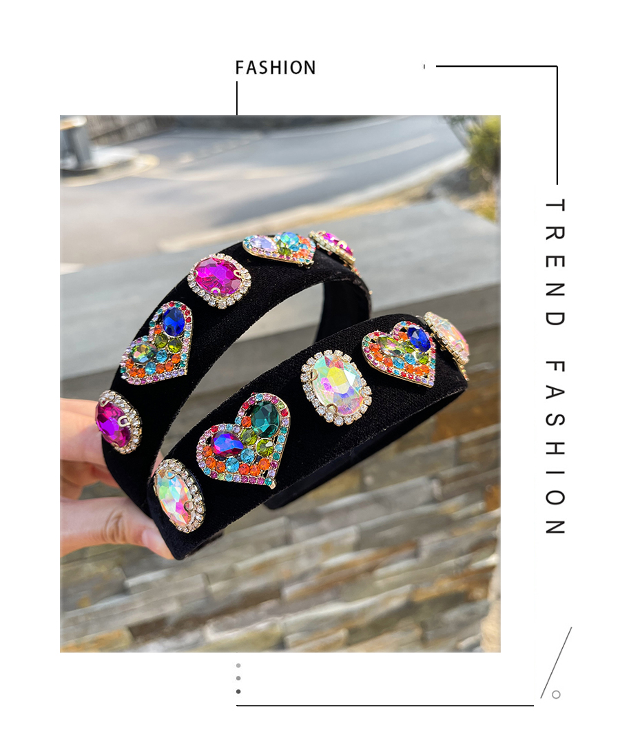 Fashion Color 1 Fabric Diamond-studded Love Headband,Head Band