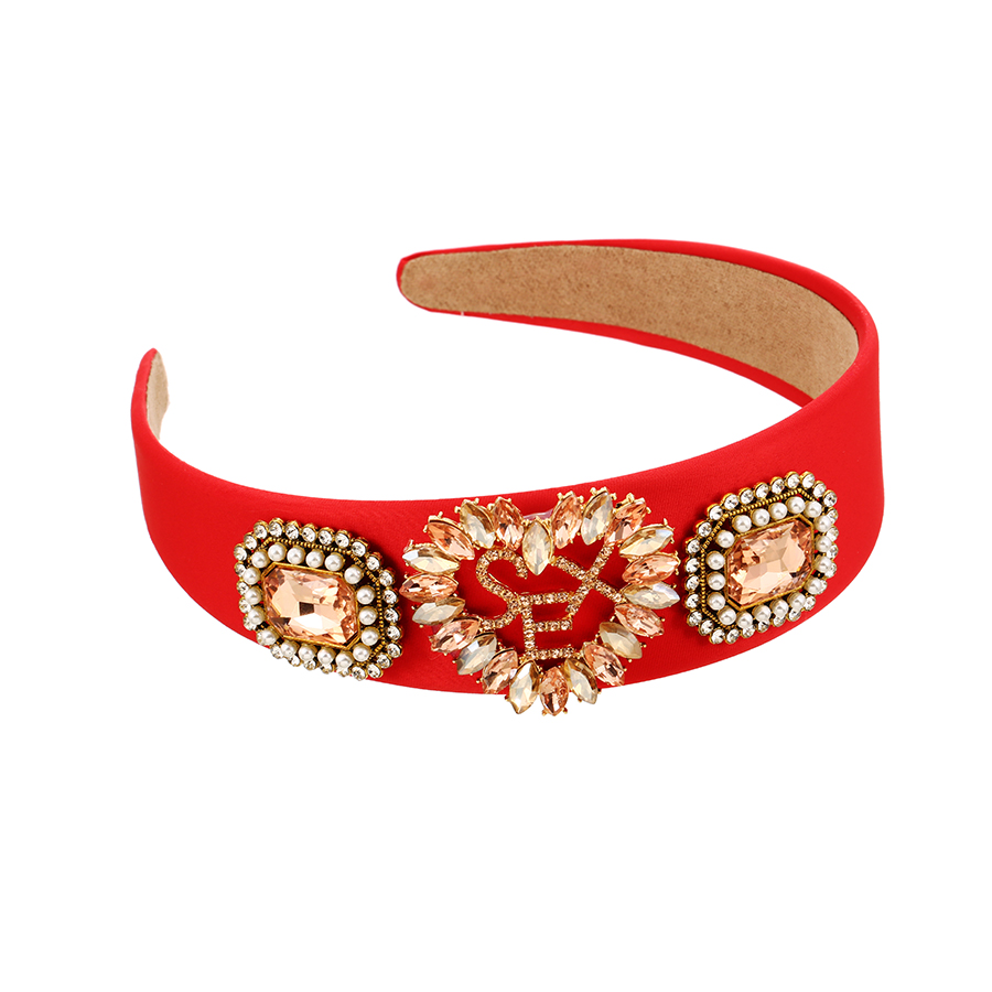 Fashion Red Fabric Diamond-encrusted Love Letter Headband,Head Band