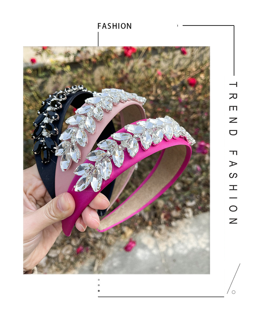 Fashion White+pink Fabric Diamond-studded Water Drop Headband,Head Band