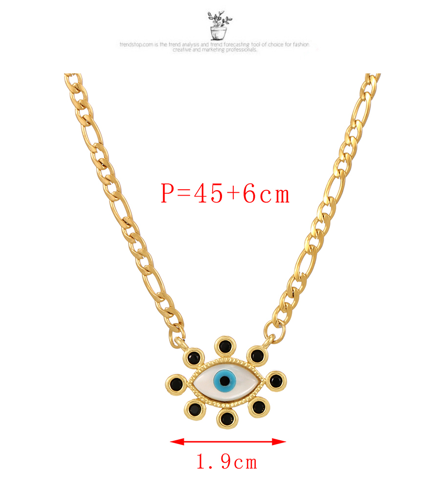 Fashion White Copper Inlaid Zircon Oil Drip Eye Necklace,Necklaces