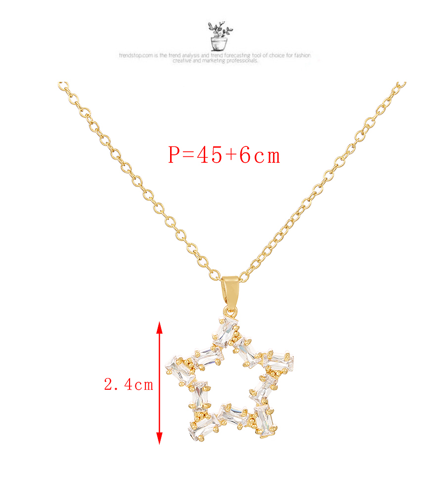 Fashion Golden-3 Copper Inlaid Zircon Letter C Necklace,Necklaces